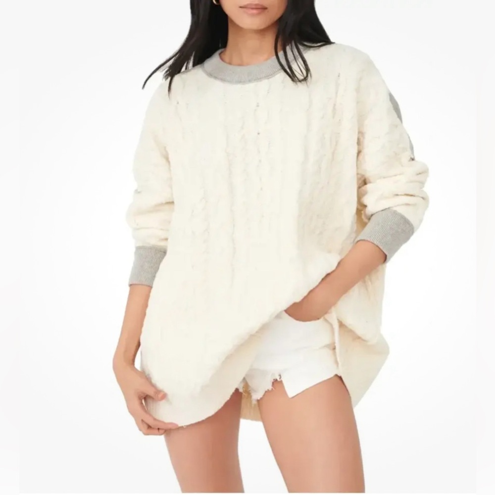 Free People Cream and Gray Olympia Tunic Sweater - Picture 5 of 14
